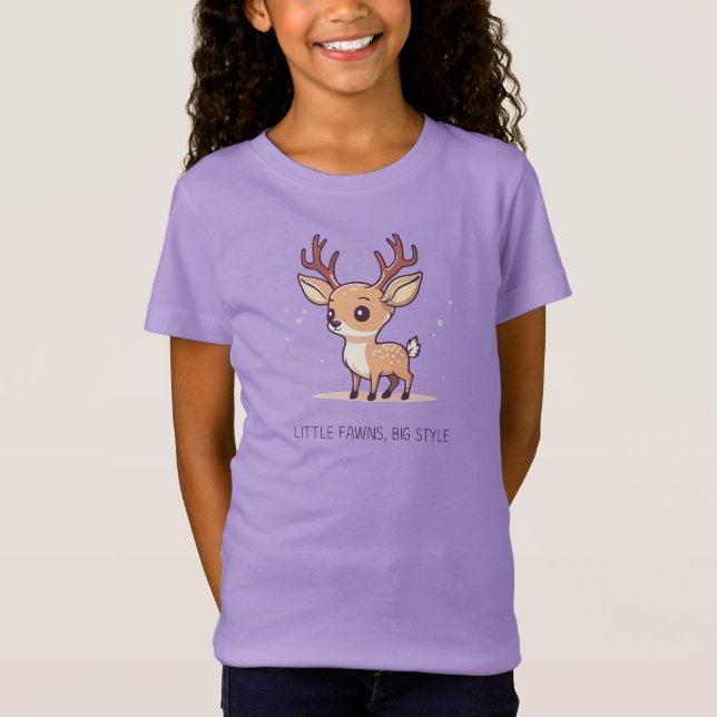 Camiseta Pequeño diseño de ciervos de gran estilo (Anverso)