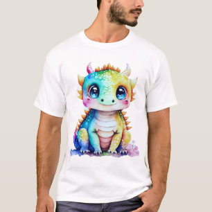 Camiseta Pequeño dragón adorable sentado en el suelo
