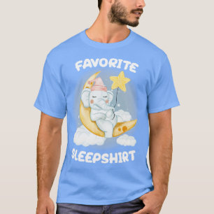 Camiseta Pequeño elefante dormido en la siesta de la luna F