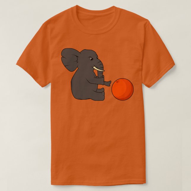 Camiseta Pequeño elefante gracioso con una pelota (Diseño del anverso)