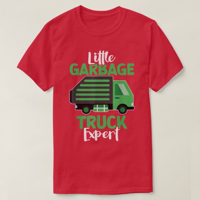 Camiseta Pequeño experto en camión de basura reciclando bas (Diseño del anverso)
