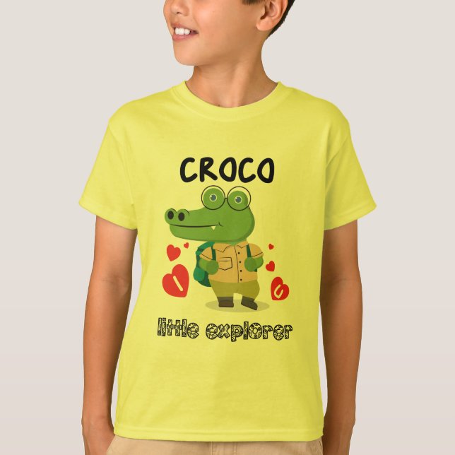 Camiseta Pequeño explorador de cocodrilos - Cocodrilo (Anverso)
