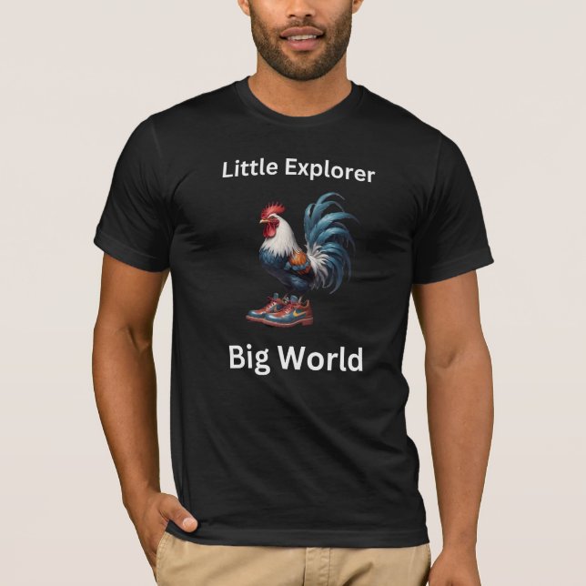 Camiseta Pequeño Explorador, Gran Mundo (Anverso)