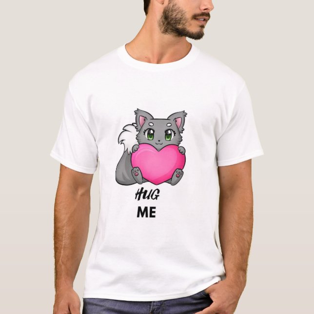 Camiseta Pequeño gatito con corazón (Anverso)