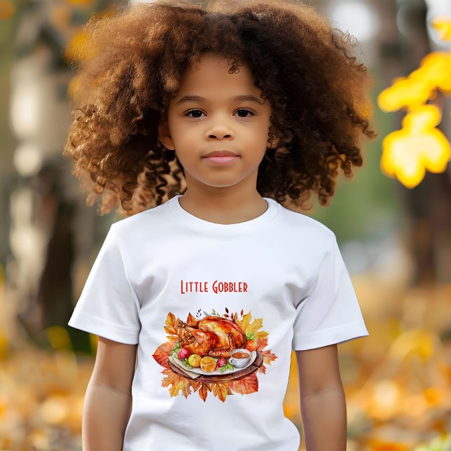 Camiseta Pequeño Gobbler - Pequeños niños de Acción de Grac (Subido por el creador)
