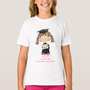 Camiseta Pequeño graduado Chica Brown Hair