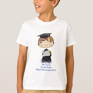 Camiseta Pequeño graduado de pelo marrón