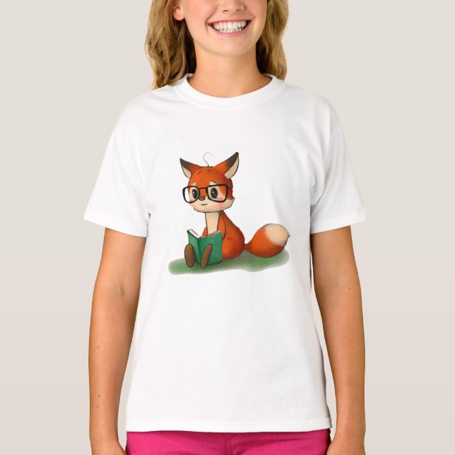 Camiseta Pequeño gráfico lindo libro de arte gráfico Fox An (Anverso)