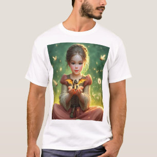 Camiseta Pequeño guardián de dragones con mariposas