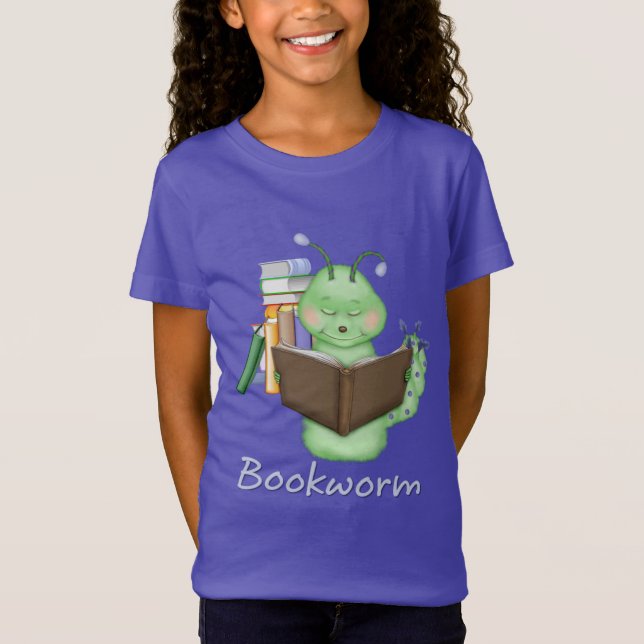 Camiseta Pequeño gusano verde del libro (Anverso)