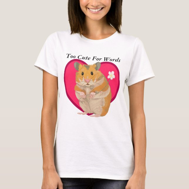 Camiseta Pequeño Hamster lindo sosteniendo una flor (Anverso)