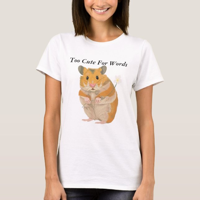 Camiseta Pequeño Hamster lindo sosteniendo una flor (Anverso)