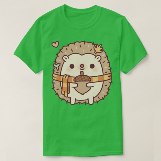 Camiseta Pequeño Hedgehog Con Un Acorn Otoño (Diseño del anverso)