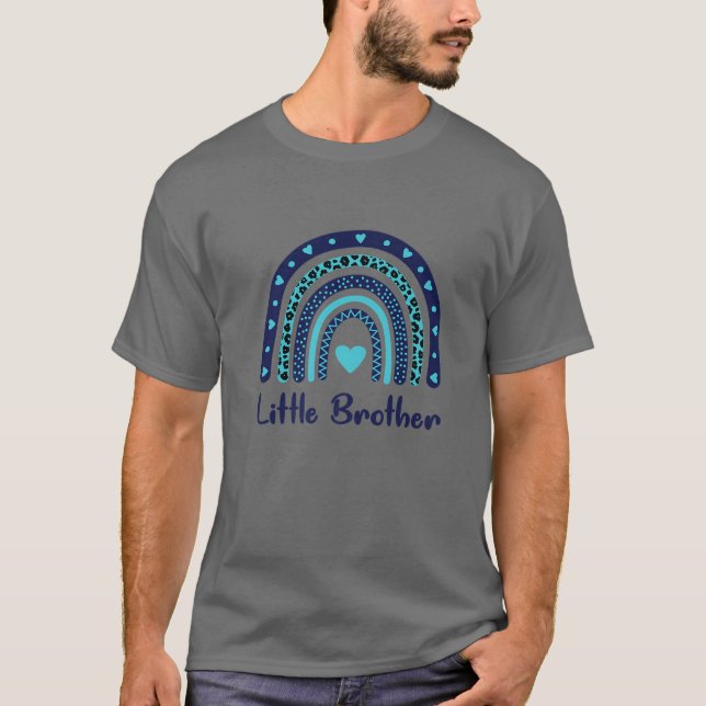 Camiseta Pequeño hermano Boho Leopardo Arcoiris (Anverso)