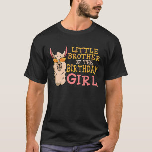 Camiseta Pequeño Hermano Del Chica De Cumpleaños Lama Bday