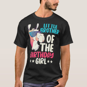 Camiseta Pequeño Hermano Del Chica De Cumpleaños Llama Bday