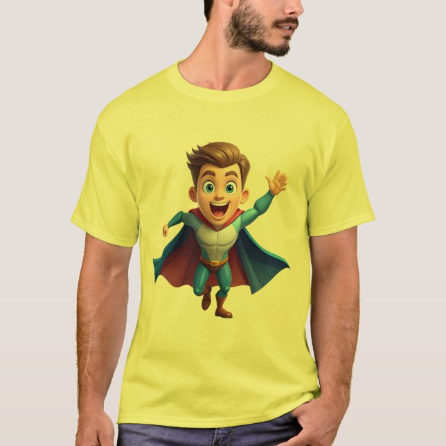 Camiseta Pequeño Héroe - Poder en Acción. (Anverso)