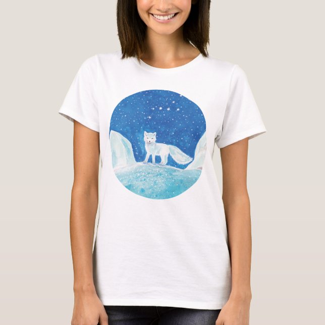 Camiseta Pequeño Ilustracion de Fox Ártica (Vulpes Lagopus) (Anverso)