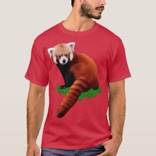 Camiseta Pequeño ilustracion de panda rojo