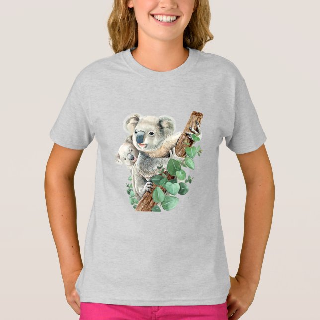 Camiseta Pequeño Koala lindo oso animal australiano T-Shi (Anverso)