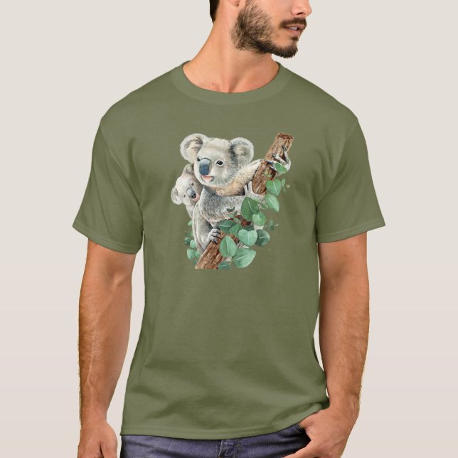 Camiseta Pequeño Koala lindo oso arte animal australiano (Anverso)