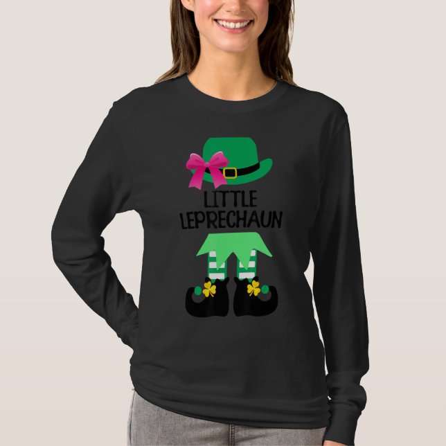 Camiseta Pequeño Leprechaun con niños del Día de Bow St Pat (Anverso)
