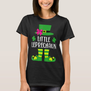 Camiseta Pequeño Leprechaun Con Vaca Rosa Para Chicas St Pa
