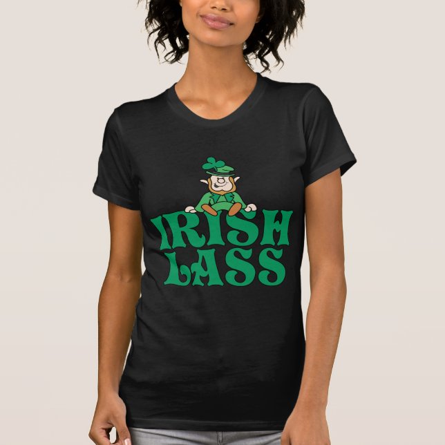 Camiseta Pequeño Leprechaun de la muchacha irlandesa (Anverso)