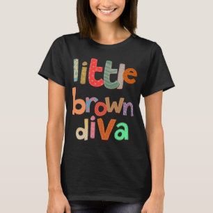 Camiseta Pequeño marrón diva Bonito negro afro reina Melani