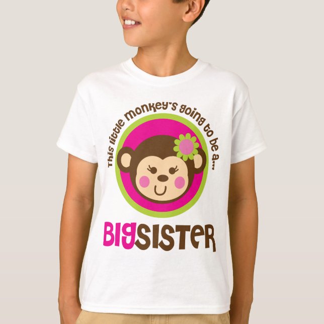 Camiseta Pequeño mono que va a ser una hermana grande (Anverso)