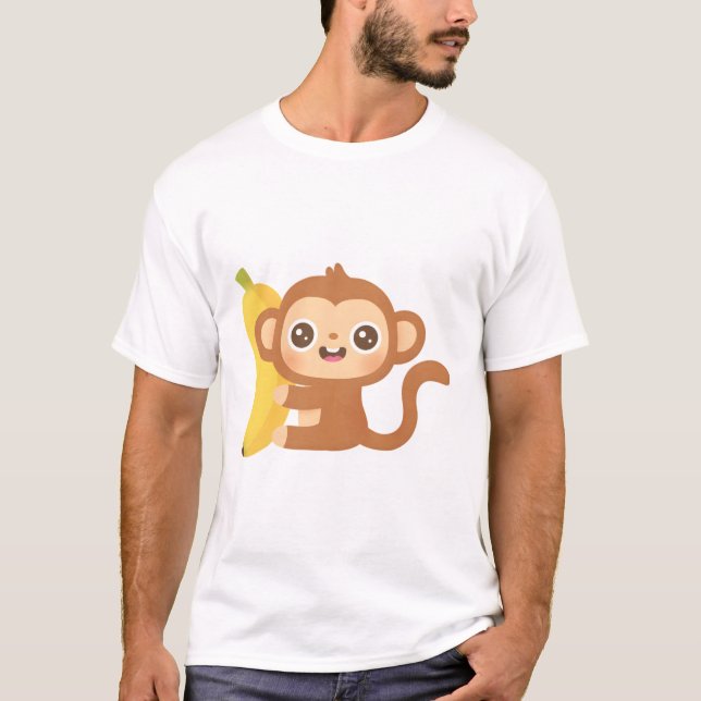 Camiseta Pequeño mono y banana (Anverso)