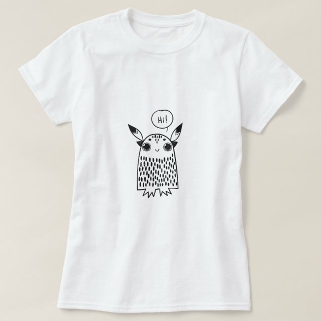 Camiseta Pequeño monstruo lindo (Diseño del anverso)