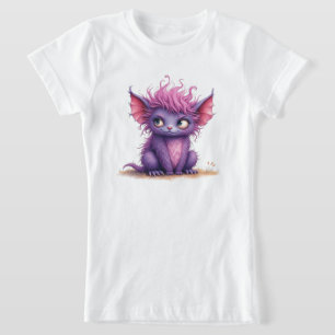 Camiseta Pequeño monstruo morado y rosado