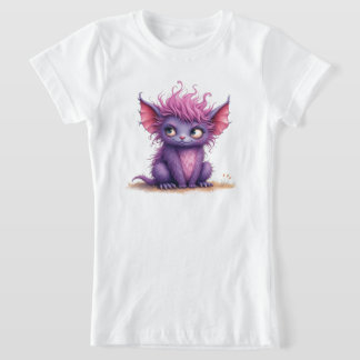 Camiseta Pequeño monstruo morado y rosado