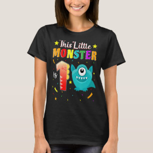 Camiseta Pequeño Monstruo Primer Fiesta de Cumpleaños Monst