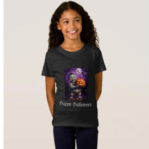 Camiseta Pequeño Monstruo Verde y Amigo Calabaza