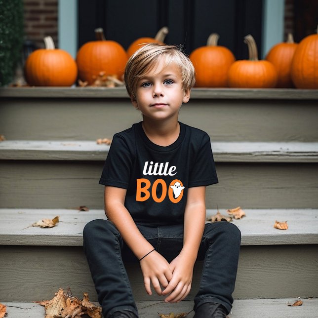 Camiseta Pequeño Naranja de Boo de Halloween negro (Subido por el creador)
