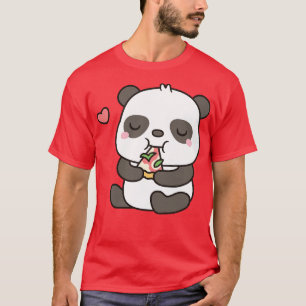 Camiseta Pequeño Panda Agradable Con Pizza
