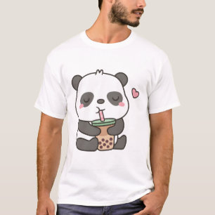 Camiseta Pequeño Panda lindo deleitándose con el té Boba