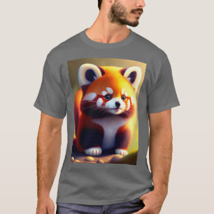 Camiseta Pequeño Panda Rojo de pie
