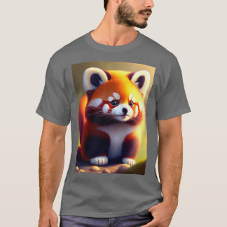 Camiseta Pequeño Panda Rojo de pie