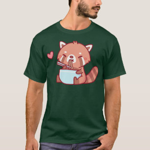 Camiseta Pequeño Panda rojo lindo comiendo Ramen