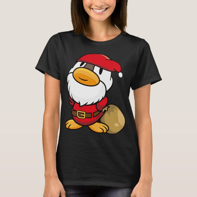 Camiseta Pequeño pato de Santa Claus para Navidades (Anverso)