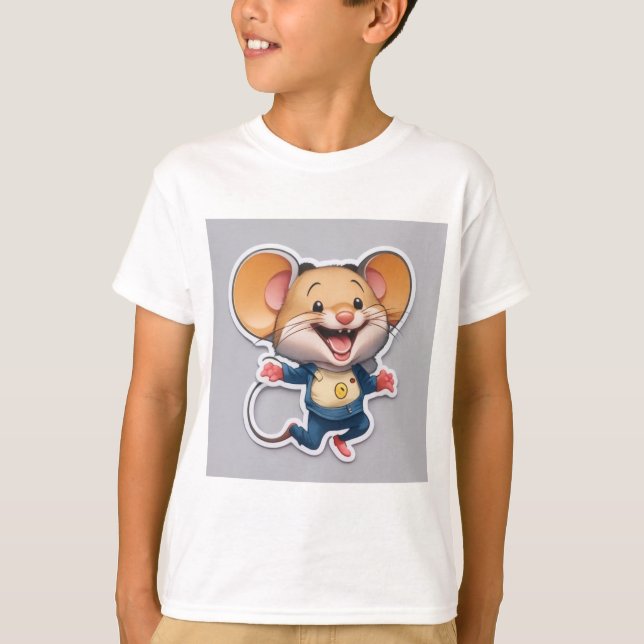 Camiseta Pequeño pegatina del ratón (Anverso)
