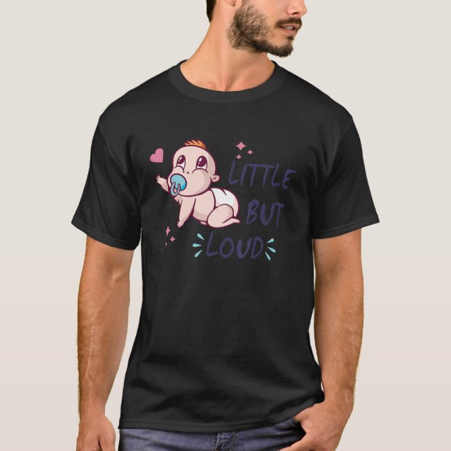 Camiseta Pequeño pero fuerte - Bebé - Llorando recién nacid (Anverso)
