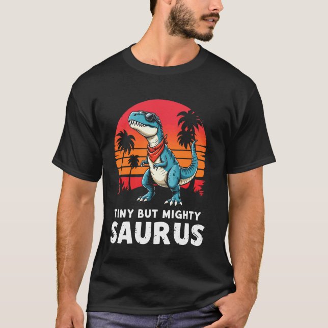Camiseta Pequeño Pero Poderoso Saurus Dinosaurio Lindo Retr (Anverso)
