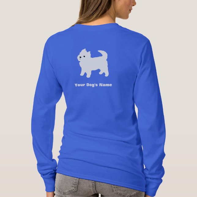 Camiseta Pequeño perro blanco - Westie - montaña del oeste (Reverso)