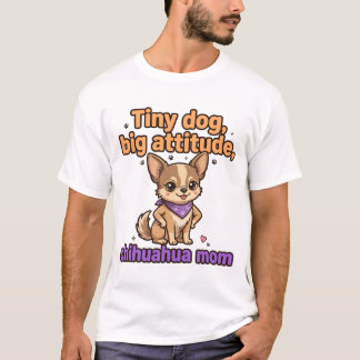 Camiseta Pequeño Perro, Gran Actitud — Mamá de Chihuahua