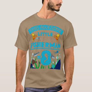 Camiseta Pequeño pescador tiene ahora 8 años pescando mar 8