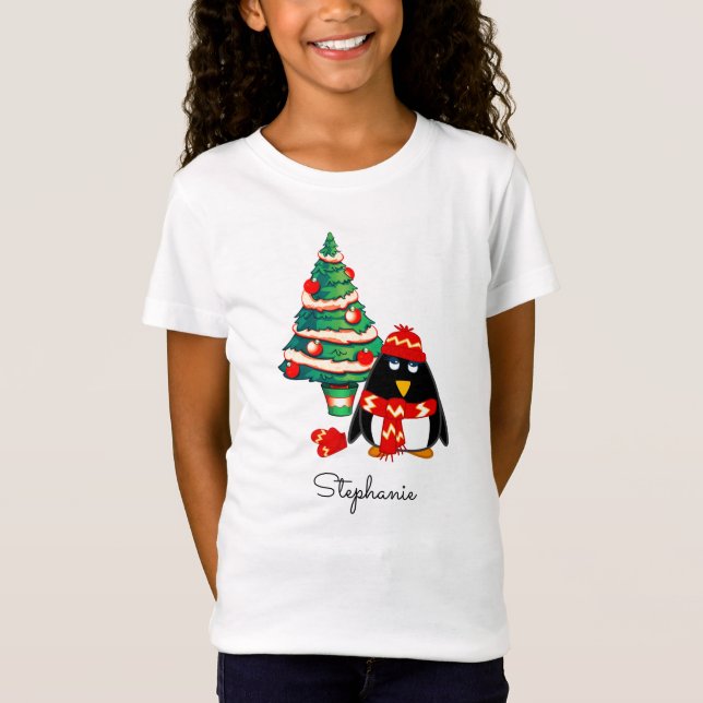 Camiseta Pequeño pingüino | Navidades de nombres personaliz (Anverso)